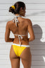 Color Block Double String Bikini Top