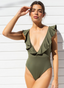 Seabreeze Plunge Neckline One Piece Swimsuit